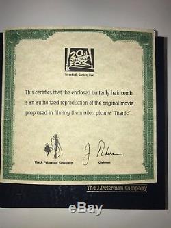 Titanic J. Peterman Butterfly Comb in Original Box and Cert. Of Authenticity