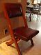 Titanic Moviel Prop Origianl White Star Leather and Wood Folding Chair