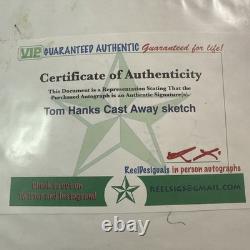 Tom Hanks Signed Wilson Drawing Original Cast Away Movie Memorabilia