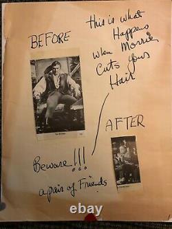 Tony Curtis Autograph/Artwork gifted to Vincente Minnelli passed onto Liza