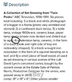 Twin Peaks ORIGINAL Set Prop Season 2 Amazing Duck Lamp Estate of Set Designer