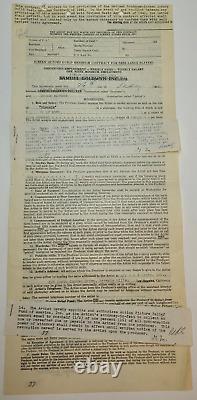 UP IN ARMS / George Mathews 1943 signed contract, craggy-faced tough guy actor