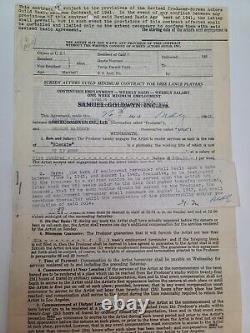 UP IN ARMS / George Mathews 1943 signed contract, craggy-faced tough guy actor