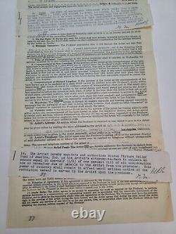 UP IN ARMS / George Mathews 1943 signed contract, craggy-faced tough guy actor