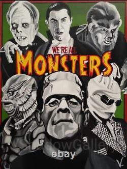 Universal Monsters, Dracula, Frankenstein original hand painted design PRINT