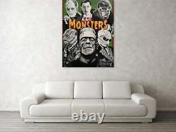 Universal Monsters, Dracula, Frankenstein original hand painted design PRINT