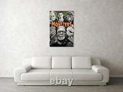 Universal Monsters, Dracula, Frankenstein original hand painted design PRINT