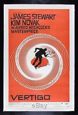 VERTIGO CineMasterpieces 1958 HITCHCOCK SAUL BASS ORIGINAL 1SH MOVIE POSTER
