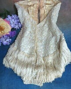 VINTAGE 1940s Folies Bergeres BURLESQUE Show GIRL Vegas Stage COSTUME sequins S