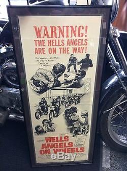 VINTAGE 1967 MOVIE POSTER HELLS ANGELS on WHEELS MOTORCYCLE JACK NICHOLSON