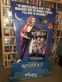 VINTAGE BEETLEJUICE VIDEO STORE PROMO STANDEE 38 x 69 HUGE! VHS Horror
