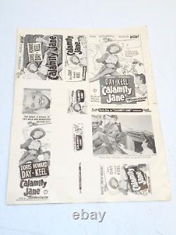 VTG 1953 Calamity Jane Movie Advertising Print UNCUT Doris Day RARE