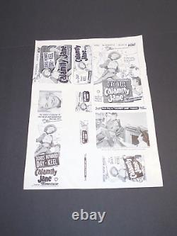 VTG 1953 Calamity Jane Movie Advertising Print UNCUT Doris Day RARE