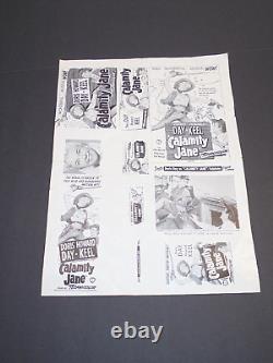 VTG 1953 Calamity Jane Movie Advertising Print UNCUT Doris Day RARE