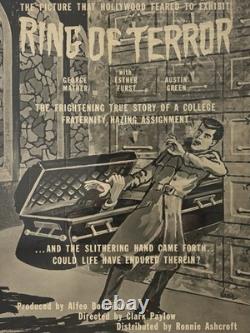 Very RARE Vintage 1960 VAMPIRE Fraternity HORROR Movie Poster, RING OF TERROR