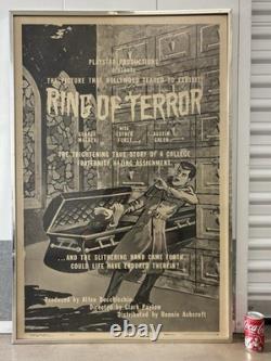 Very RARE Vintage 1960 VAMPIRE Fraternity HORROR Movie Poster, RING OF TERROR