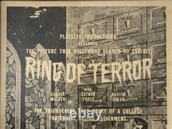 Very RARE Vintage 1960 VAMPIRE Fraternity HORROR Movie Poster, RING OF TERROR