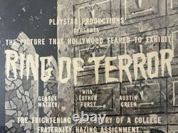 Very RARE Vintage 1960 VAMPIRE Fraternity HORROR Movie Poster, RING OF TERROR