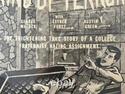 Very RARE Vintage 1960 VAMPIRE Fraternity HORROR Movie Poster, RING OF TERROR
