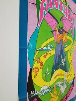 Vintage 1970 WALT DISNEY'S FANTASIA Re-Release PSYCHEDELIC One Sheet Orig Poster