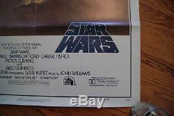 Vintage 1977 Original Star Wars Movie Poster One Sheet 27x41 #77/21 Style A
