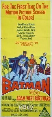 Vintage Australian Daybill BATMAN MOVIE POSTER 1966. Batman, Adam West, TV Series