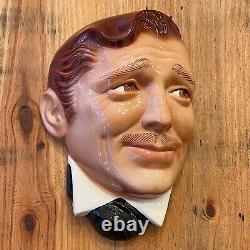 Vintage Clay Art Glazed Ceramic Clark Gable Wall Hanging Mask Gone With The Wind