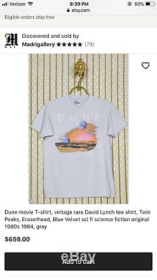 Vintage Dune 1984 Original movie T-shirt Tee USA David Lynch Sz Small Sci Fi