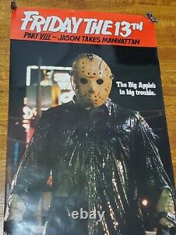 Vintage Friday The 13th Jason Takes Manhattan Promo Door Poster 1989 Paramount