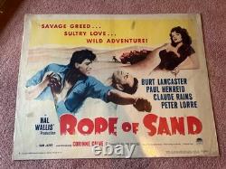 Vintage Movie Poster 1/2 SH Rope of Sand 1949 Burt Lancaster