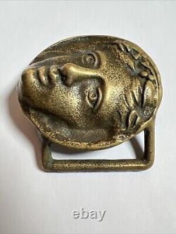 Vintage Solid Brass The Warriors Movie Ajax Maiden Head Belt buckle