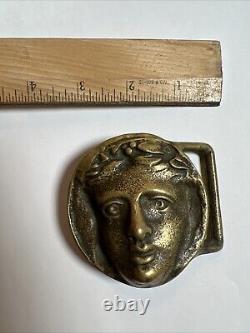 Vintage Solid Brass The Warriors Movie Ajax Maiden Head Belt buckle