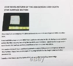 Vintage Star Wars Return Of The Jedi Screen Used Death Star Piece Movie Prop