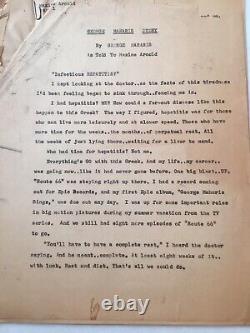 Vintage Studio Notes Correspondence Maxine Arnold Typed George Maharis Story