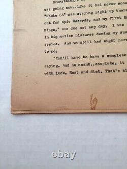 Vintage Studio Notes Correspondence Maxine Arnold Typed George Maharis Story