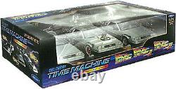 WELLY Back the Future 1 2 3 Diecast DeLorean Car Time 124 Trilogy Triple Pack