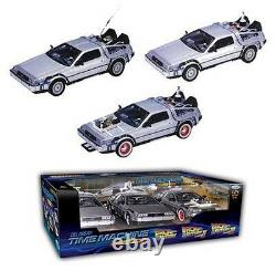 WELLY Back the Future 1 2 3 Diecast DeLorean Car Time 124 Trilogy Triple Pack