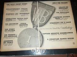 Warner Brothers Pictures Rare Original 1951 Promo Poster Ad Framed