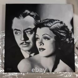 William Powell Myrna Loy Film Art Painting 8x8 Canvas Movie Memorabilia Portrait