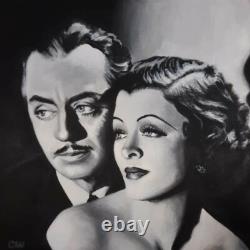 William Powell Myrna Loy Film Art Painting 8x8 Canvas Movie Memorabilia Portrait