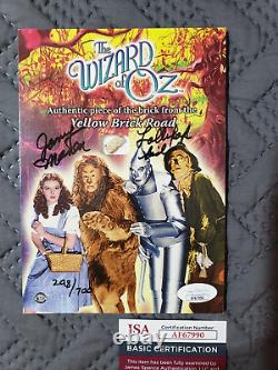 Wizard of Oz Breygent Yellow Brick Road Piece Prop Card Signed Jerry Maren COA