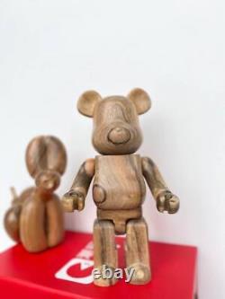 Wooden Bearbrick 400% Walnut Bear and Balloon Dog 28cm Sculptures Ornaments